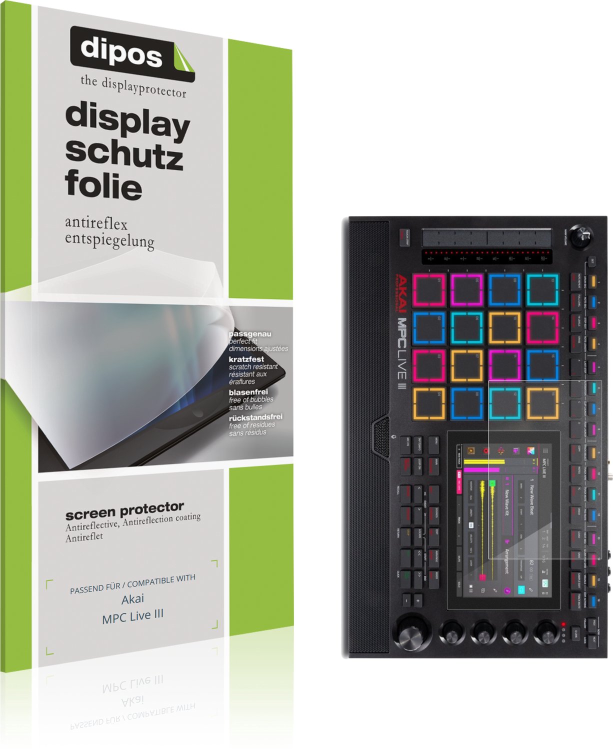 dipos – 2x Matte Beschermfolie geschikt voor Akai MPC Live III | Krasbestendige & antireflecterende Screenprotector Ultra-Thin