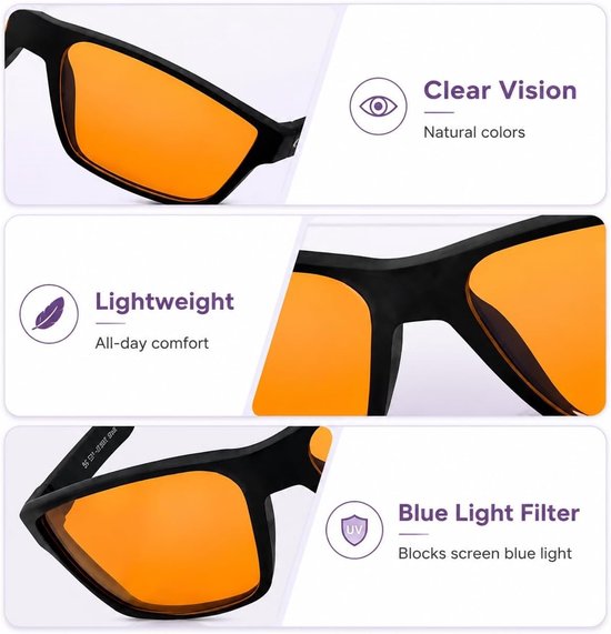Blauwe Lichtfilter Bril voor Gamers en Computergebruikers, Bescherming tegen Schermlicht, Comfortabel en Stijlvol voor Mannen en Vrouwen — afbeelding 2