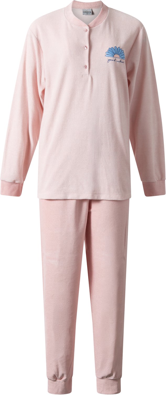 Lunatex winter dames pyjama 124281 - warm badstof - roze