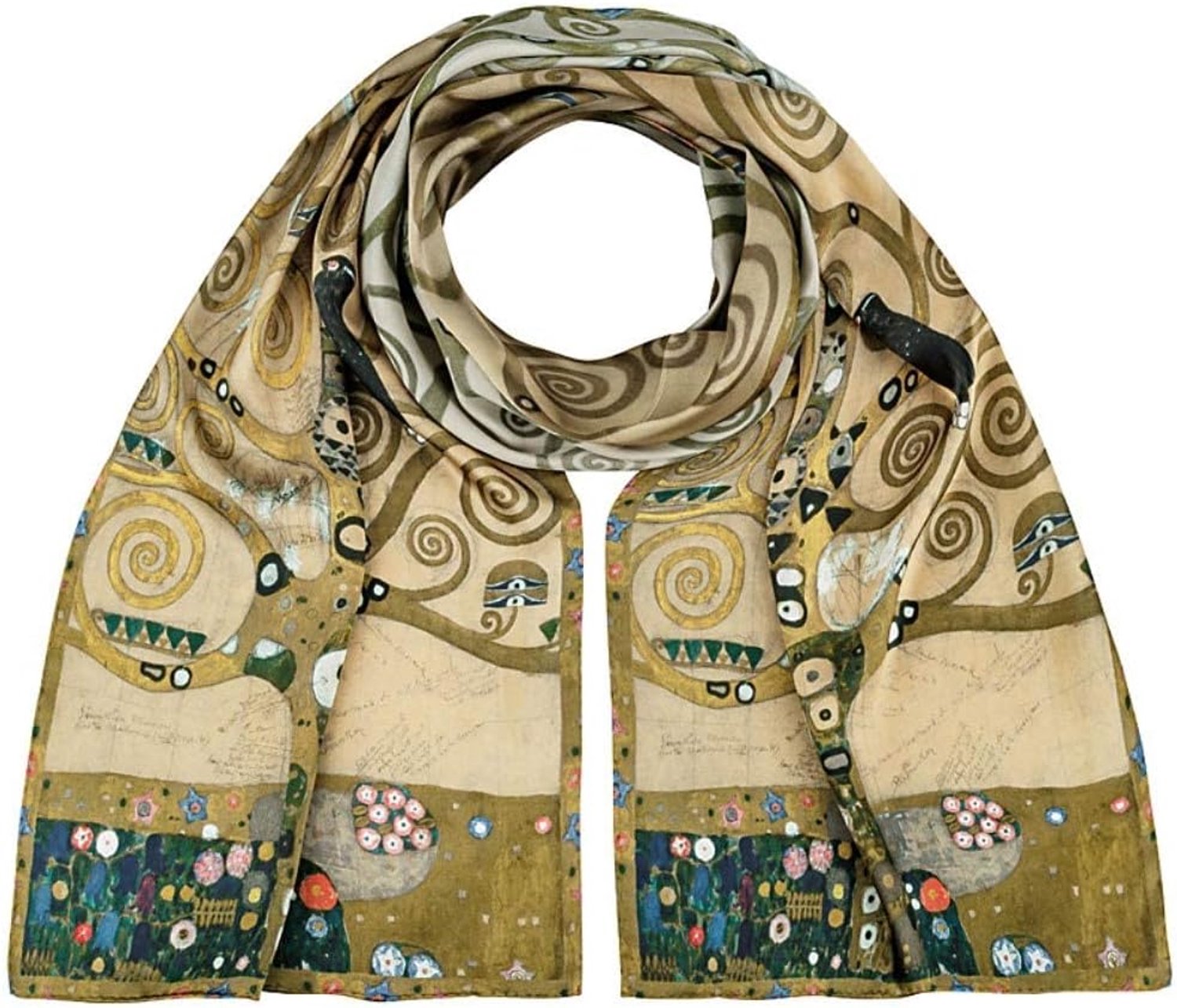 VON LILIENFELD Zijden Sjaal Dames - Klimt 'Levensboom' Motief