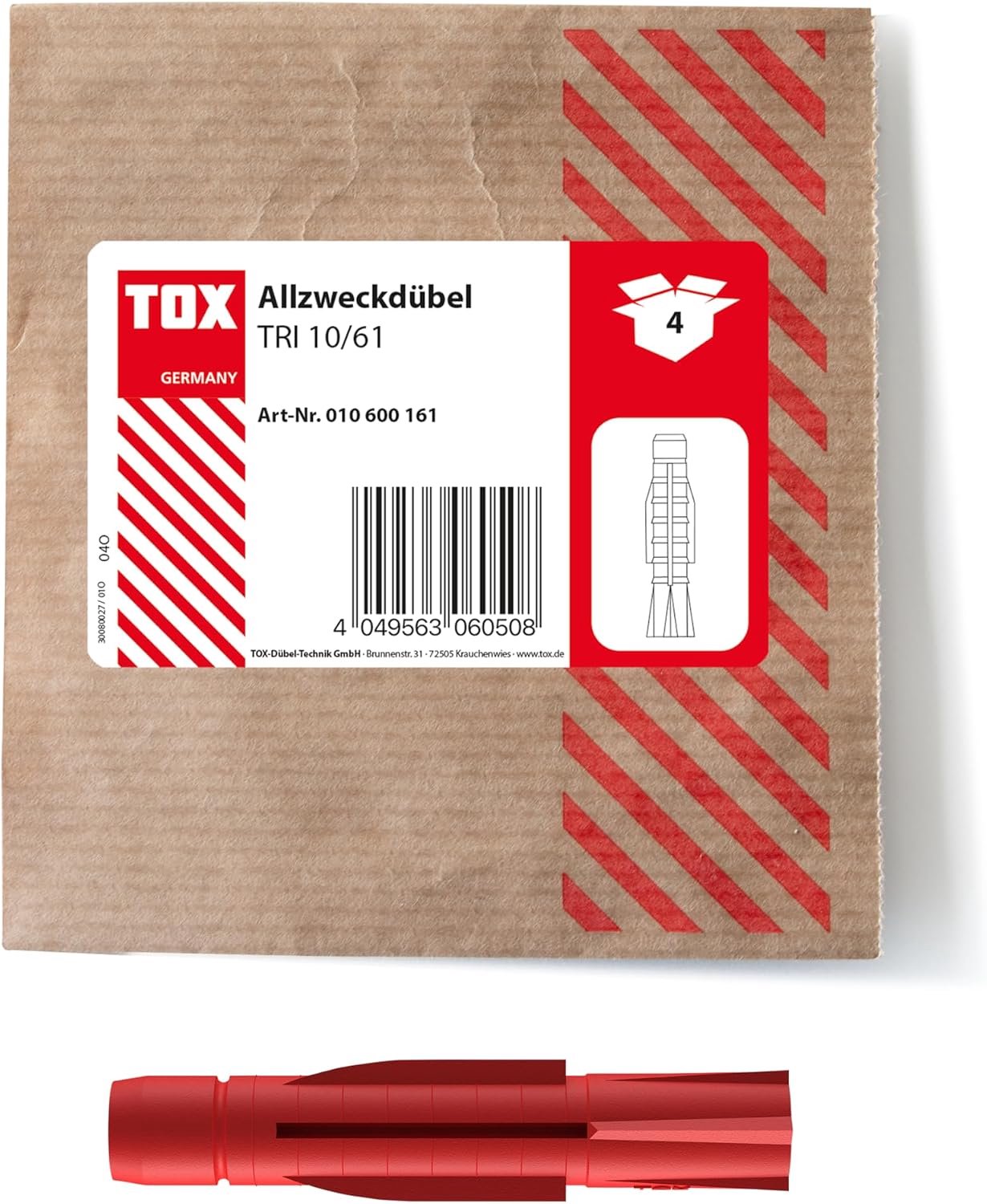 TOX TRI Universele Pluggen 10x61mm - 4 Stuks - Robuuste Bevestiging