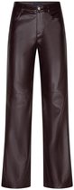 Red Button Broek Colette Faux Leather Srb5077 Burgundy Dames Maat - W42 X L33