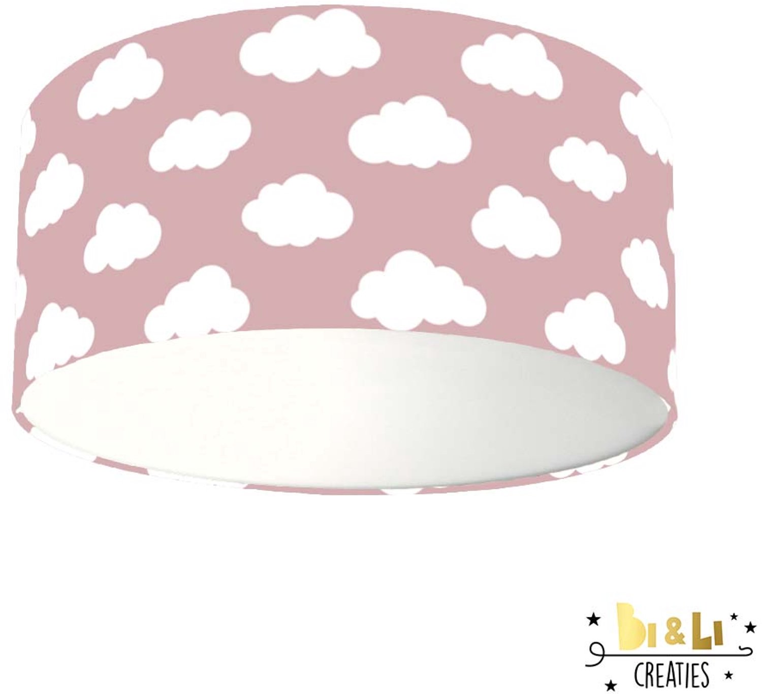 Plafondlamp wolken oud roze-sfeerverlichting-kinderkamer-incl diffuser-wolken-incl plafondfitting