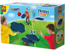 SES - Tennis en Frisbee fun - 2 in 1 - twee extra grote tennis frisbees - compact mee te nemen - met 2 splash water ballen