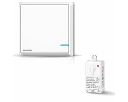 PWR4U Draadloze lichtschakelaar - klik aan klik uit bediening - Set met ontvanger (schakelunit) – Snelle montage op wand