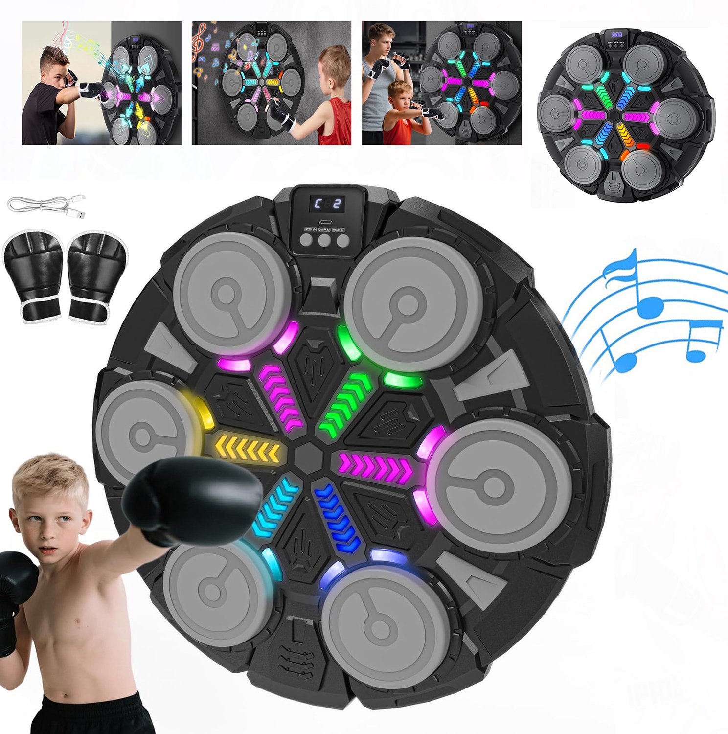 Muziek Boksmachine, Aan de Muur te Bevestigen Bluetooth-Boksmachine, 5 Snelheden Voor de Muziekstatus en 6 Niveaus.