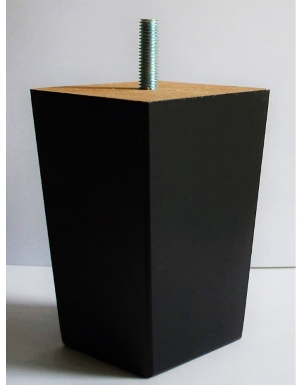 Boxspringpoten model Taurus, set 6 stuks, hout, M8 schroefdraad - 10cm - zwart