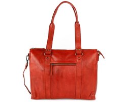 Bear Design Mea Dames & Heren laptoptas - 15.6 inch - Werktas A4 - Leer - Rood