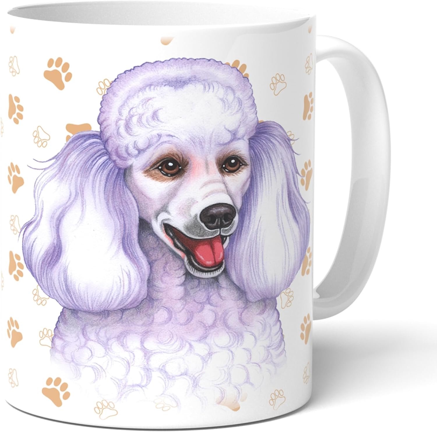 Merkloze Keramische Mok met Poedel Tekening & Tekst - 330ml