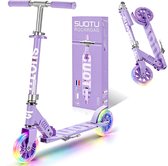 Suotu Kinderstep - 145mm Lichtgevende Wielen - Step - Speelgoed Jongens/Meisjes - Max stuurhoogte: 85 cm - Aluminium - Paars