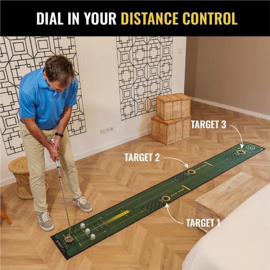 Golf Puttingmat – 3 Meter – Indoor Golftrainingsmat – Voor Oefenen van Putten van GOLF — afbeelding 5