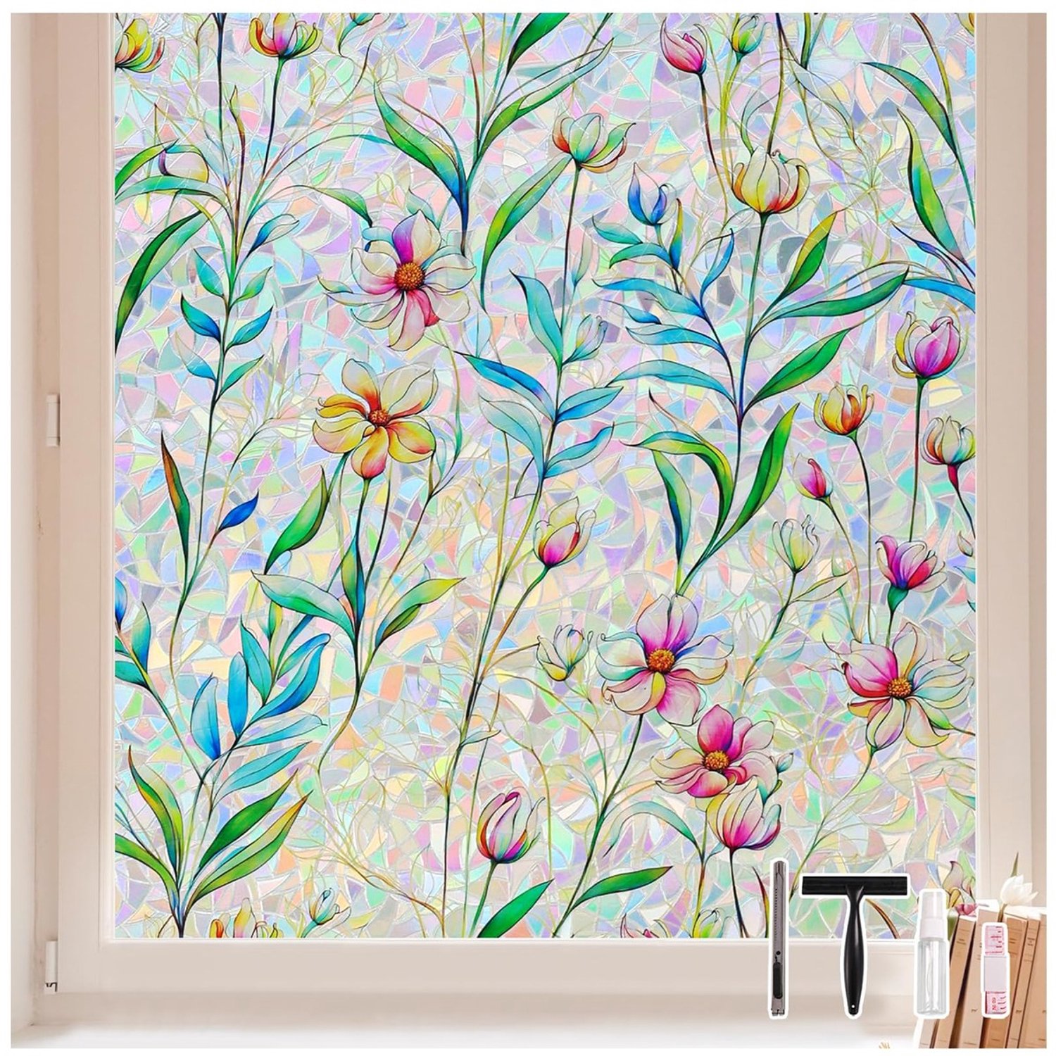 Duraxl Raamfolie - Regenboog - Ondoorzichtig - 44,5 x 200 cm