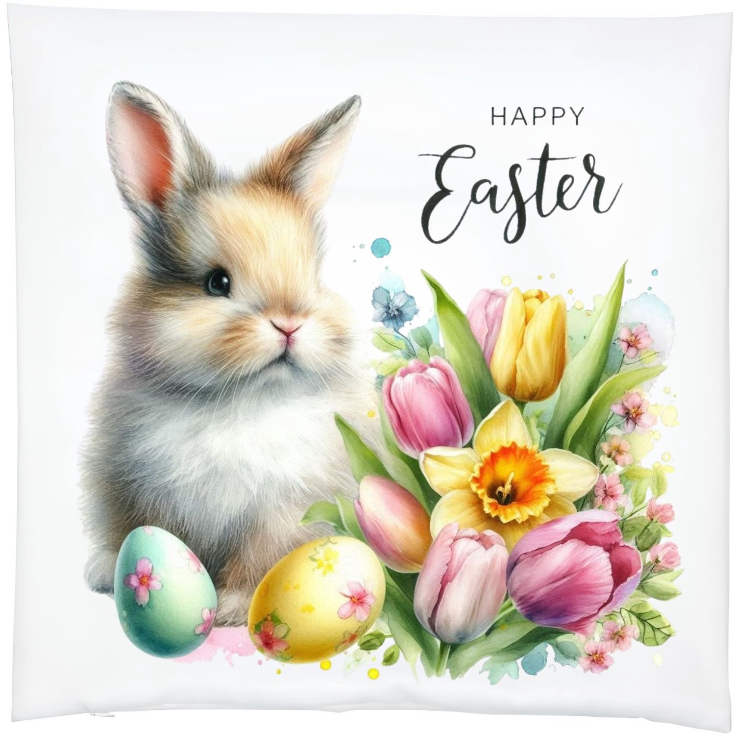 Radey's Kussensloop Easter bunny - met rits - 39x39 cm - exclusief vulling Divers