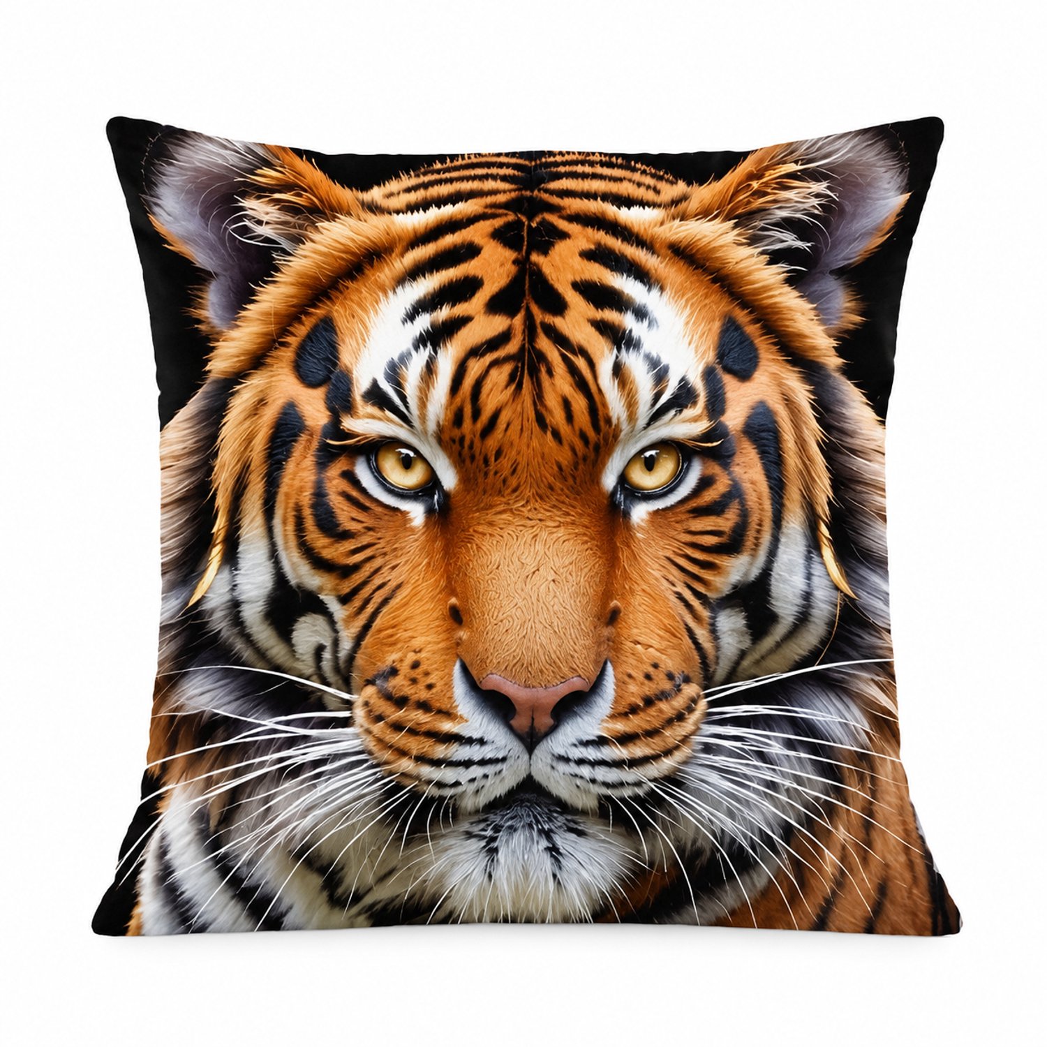 SWGOTA Pluche sierkussenhoes met tijgerprint 45 x 45 cm, vierkante kussenhoes voor de bank, zonder binnenkussen Multicolor