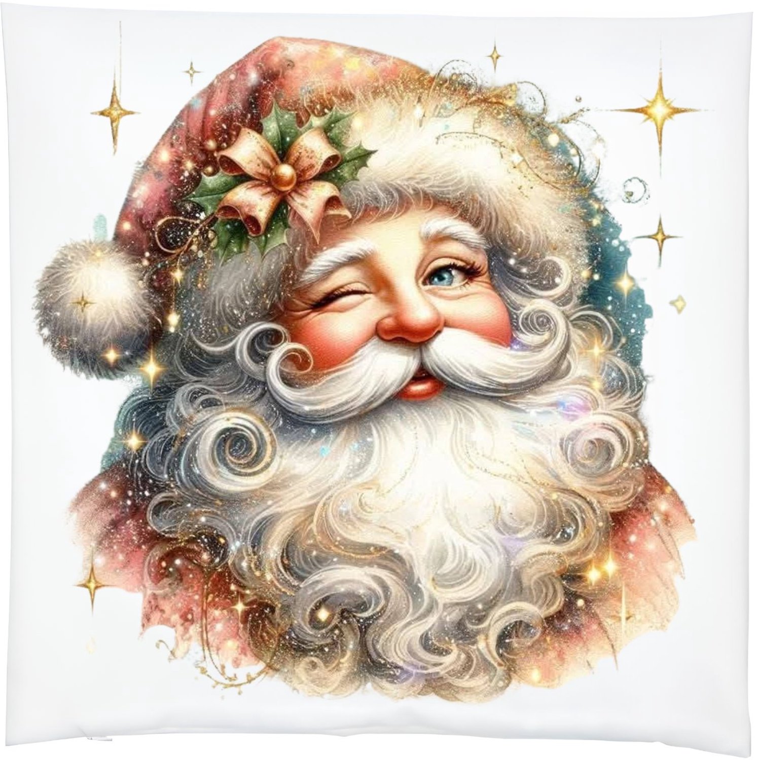 Radey's Kussensloop Santa - 39x39 cm - met rits - exclusief vulling Divers