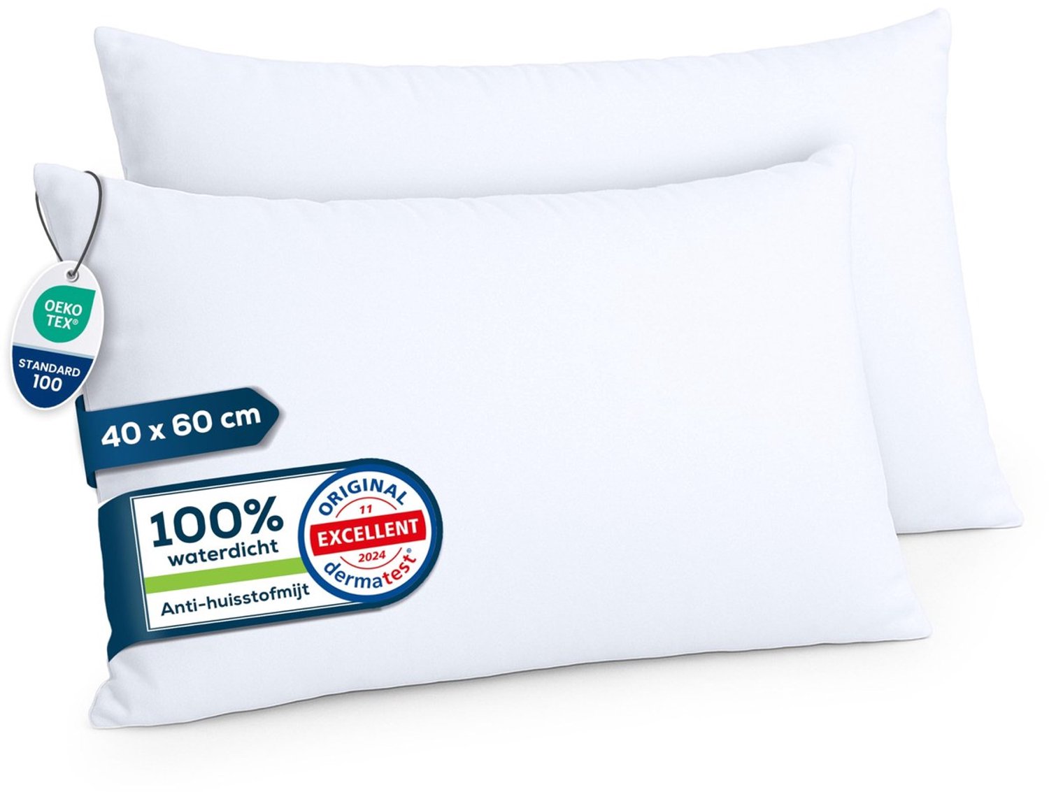 Duraxl Kussensloop - Waterdicht - 40 x 60 cm - Set van 2 Wit