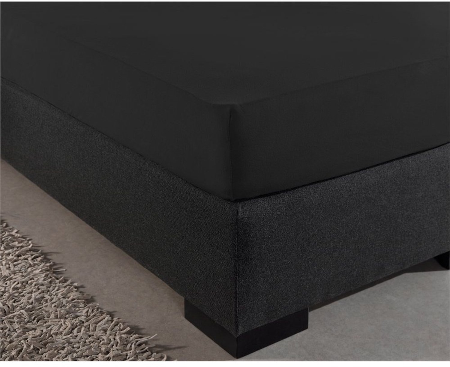 Duraxl Hoeslaken - Jersey - 100% gekamd katoen - Zwart - 80 / 90 / 100 x 200 cm