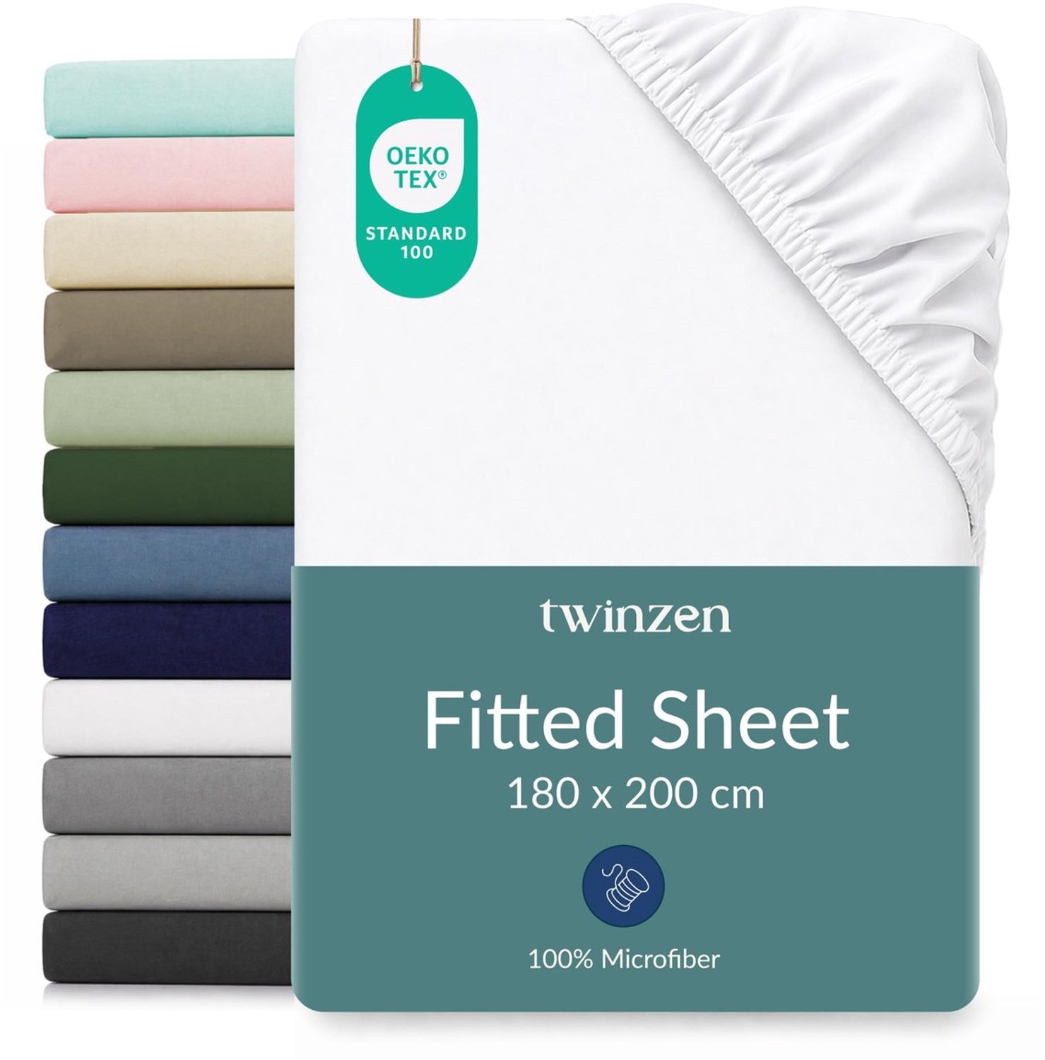 Duraxl Hoeslaken - 180 x 200 cm - Insteekvak 30 cm - Microvezel - Wit