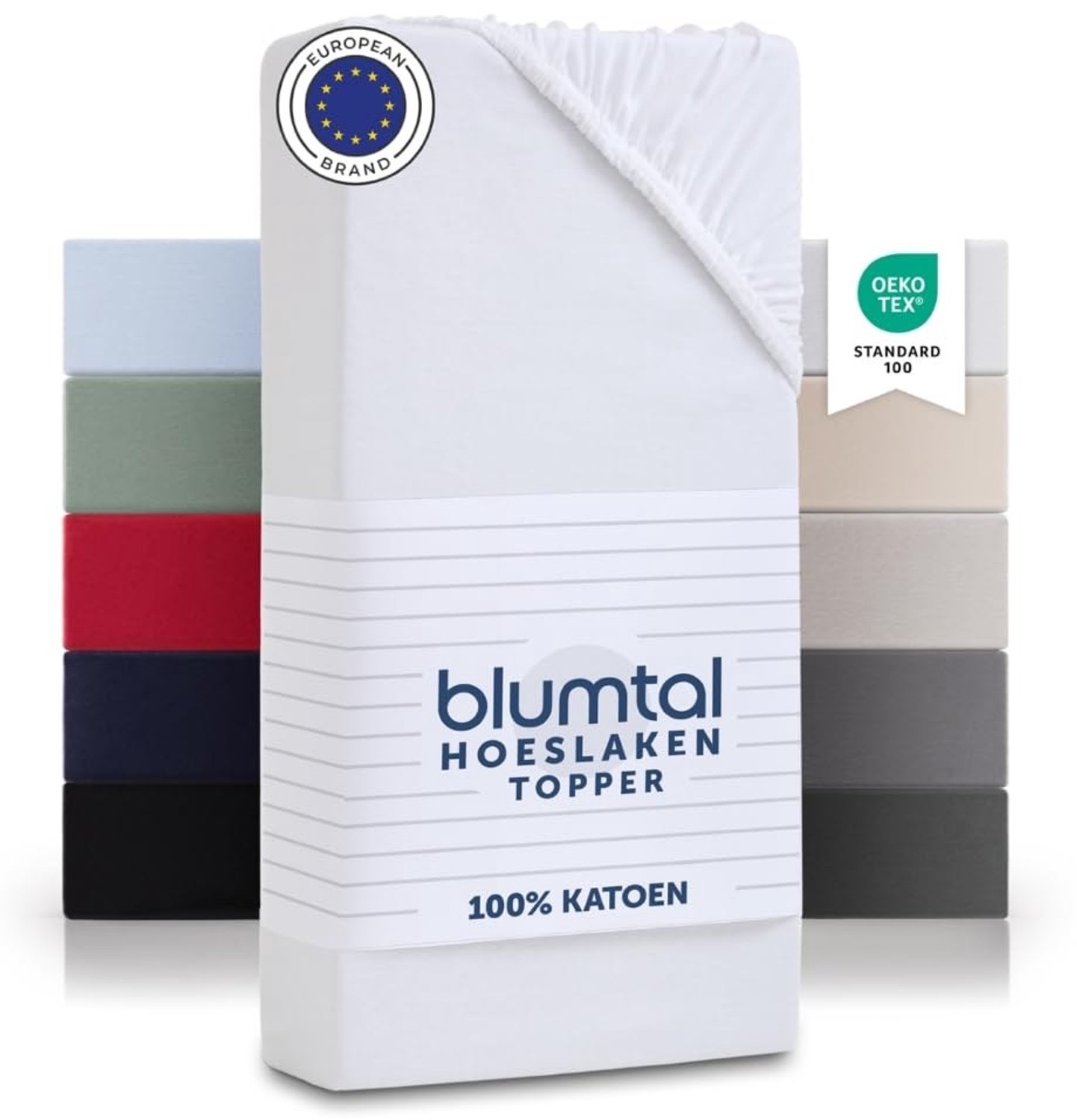 Duraxl Hoeslaken - Topper - 180 x 200 cm - Jersey katoen - Wit