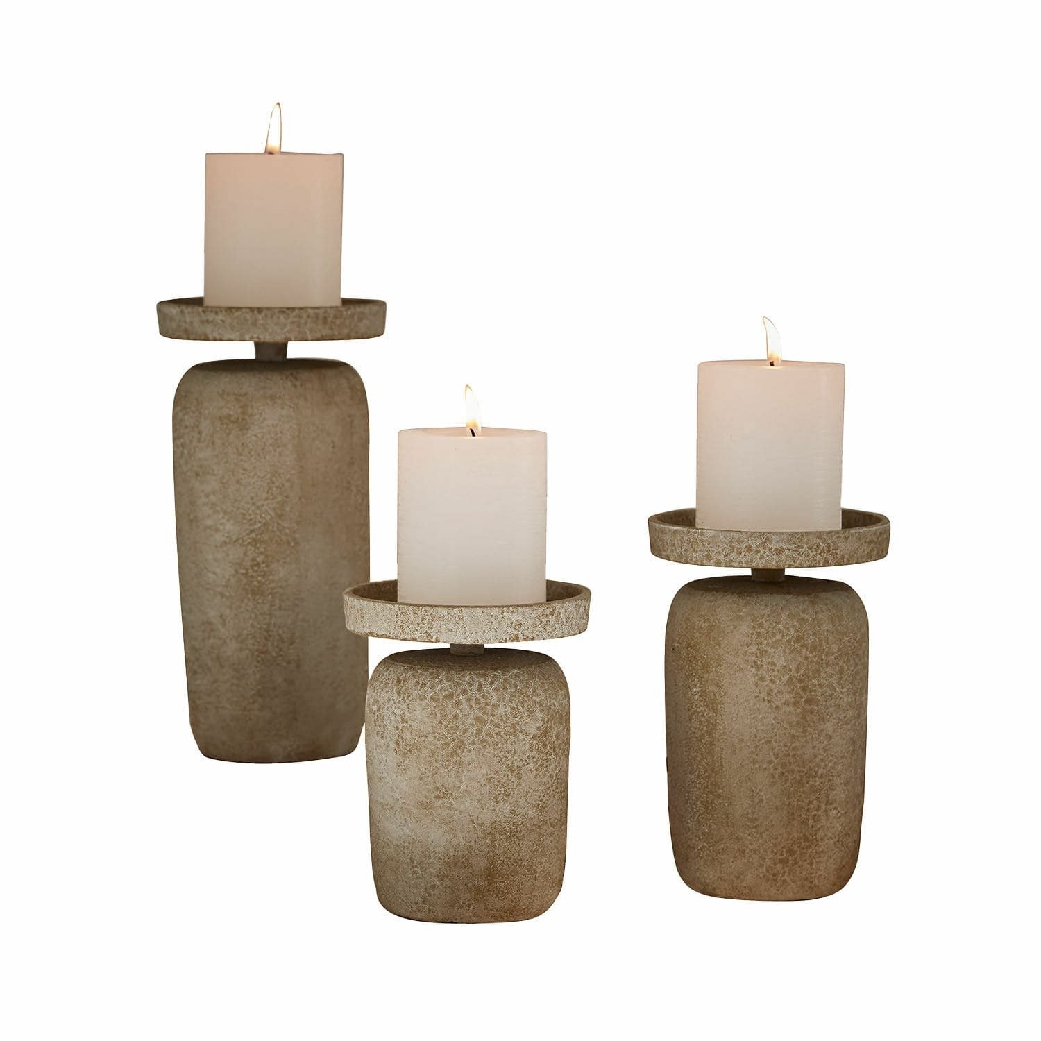 Loberon Kaarsenhouder set van 3 Amsley grijs