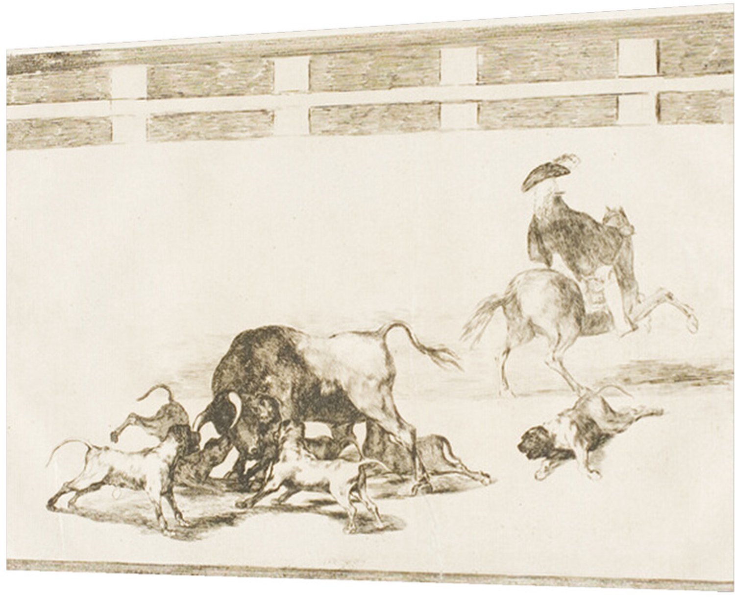Printen.eu Poster - They Loose Dogs on the Bull, plate 25 from The Art of Bullfighting - 29.7 x 21 cm Multicolor