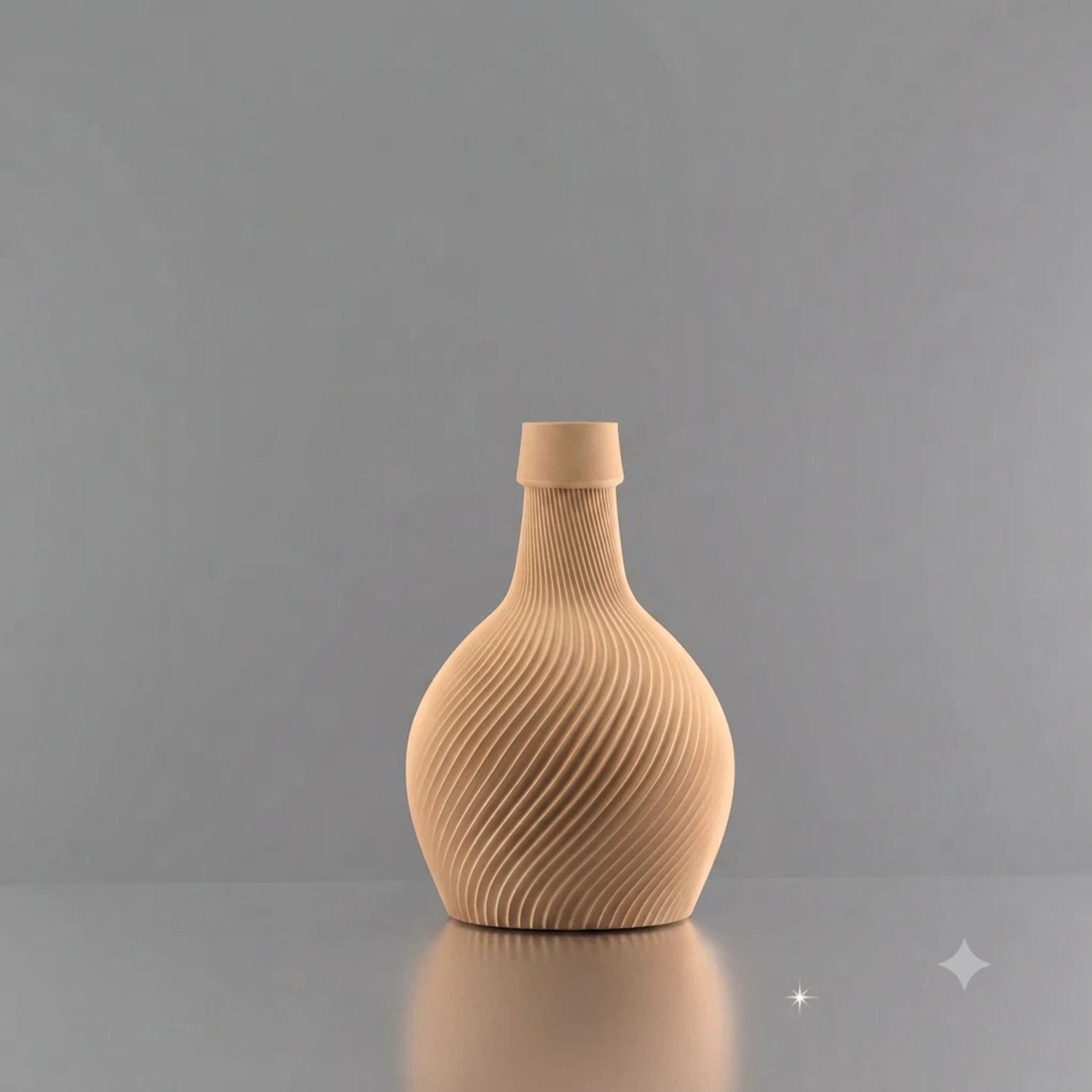 3d-gezellig Anzio - Vaas - Waterdicht - Beige - Maat 25 cm - Kunststof - Modern - Bloemenvaas - 100% gerecycled PLA (bioplastic)