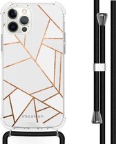 iMoshion Design hoesje met koord voor de iPhone 12 Pro Max - Grafisch Koper - Wit / Goud