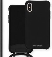 iMoshion Color Backcover met afneembaar koord iPhone Xs / X hoesje - Zwart