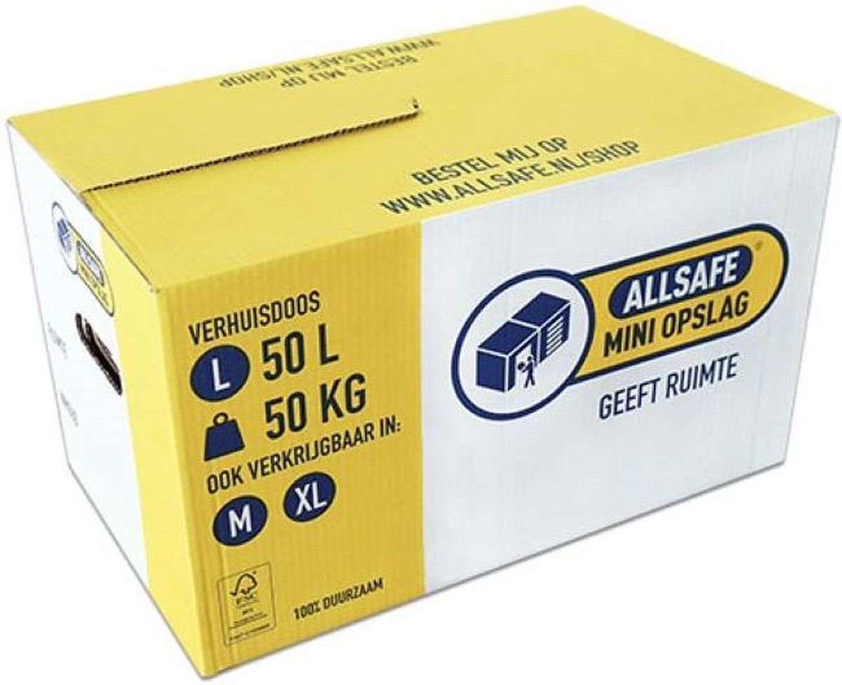 Verhuisdoos L - 10 stuks - 50 liter - Professioneel, zelfsluitend en stevig