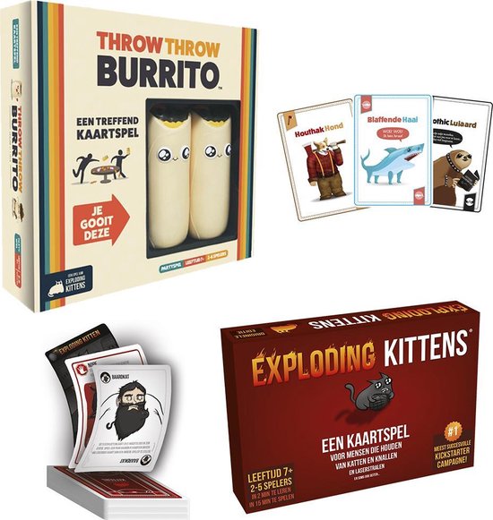 Thumbnail van een extra afbeelding van het spel Throw Throw Burrito & Exploding Kittens Bundel - Nederlandstalig Kaartspel