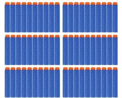 50 Universele 50 Pijlen/Darts/Kogels Geschikt Voor NERF N-Strike Elite Speelgoedblasters - Met Schietschijf - Kleur Blauw
