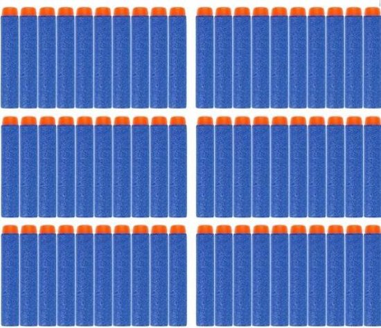 50 Universele 50 Pijlen/Darts/Kogels Geschikt Voor NERF N-Strike Elite Speelgoedblasters - Met Schietschijf - Kleur Blauw