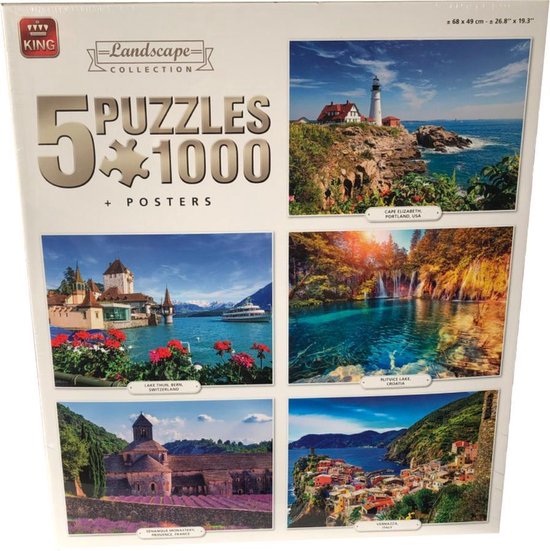 King Puzzel 5 in 1 - Landscape collection | bol.com