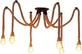 Hanglamp Touw  6 x e 27 industrieel Vintage Retro Rope lamp