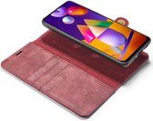 DG Ming Samsung Galaxy M31s Hoesje 2-in-1 Book Case & Back Cover Rood
