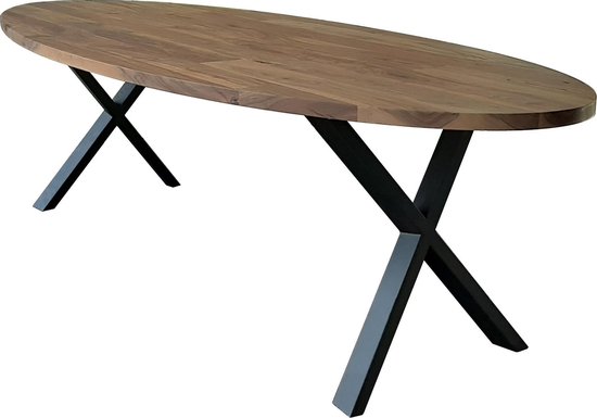 Duverger® Oval - Table à manger - 240cm - noyer Saja massif - naturel - ovale - Dimensions: 120 cm - 60 cm - 92 cm