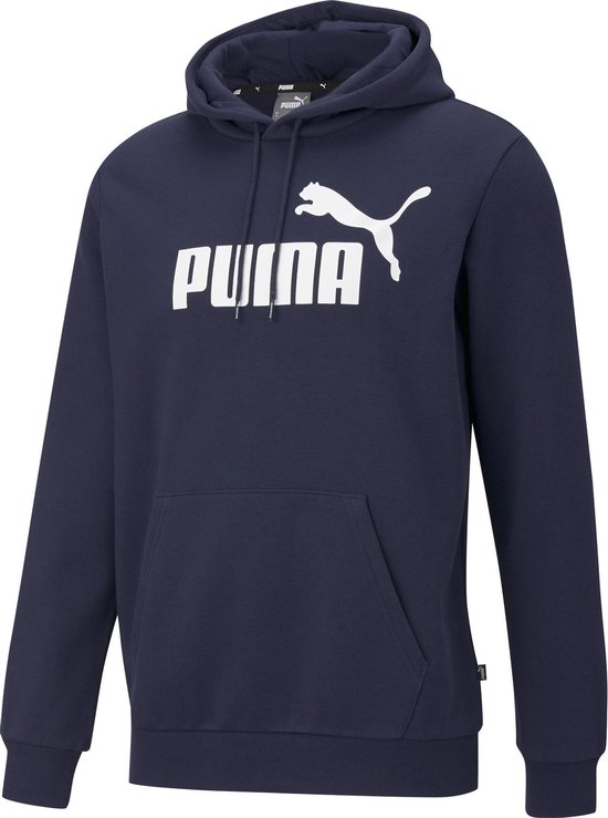 PUMA ESS Big Logo Hoodie FL Heren Trui - Donkerblauw - Maat XXL