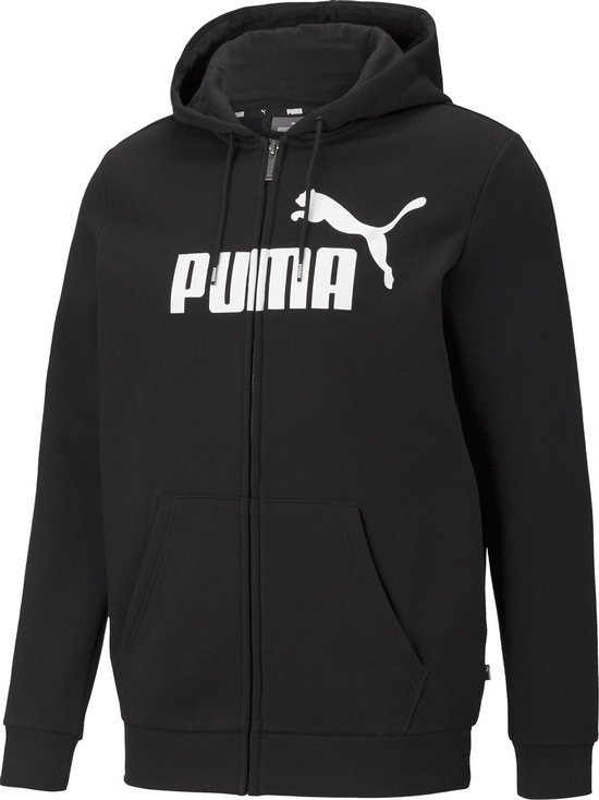 PUMA ESS Big Logo FZ Hoodie FL Heren Trui - Zwart - Maat XL