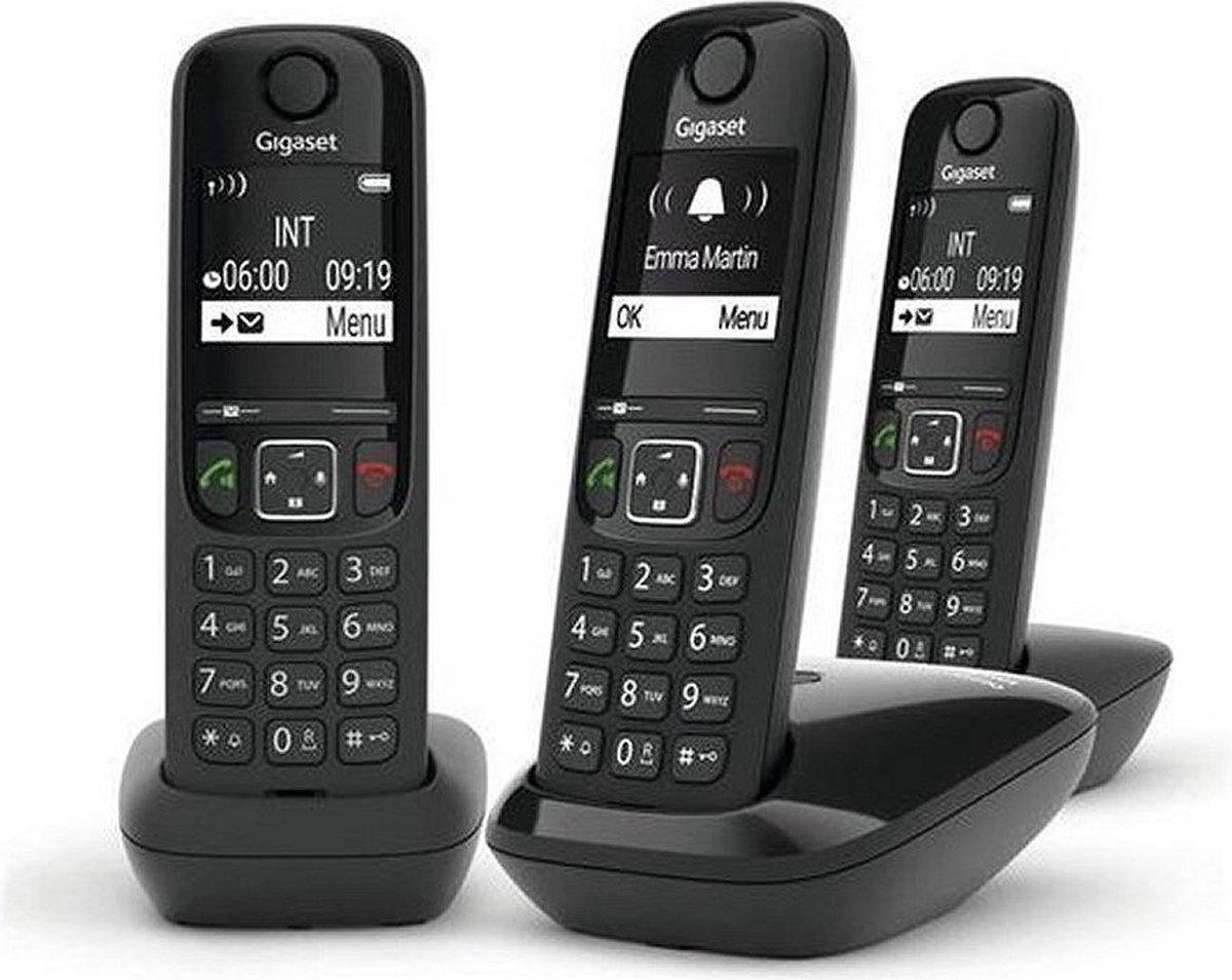 Gigaset AS690R - Trio DECT telefoon - Zwart