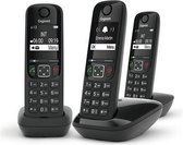 Gigaset AS690 trio - 3 handsets - Zwart - Handsfree bellen - huistelefoon - inclusief oproepblokering