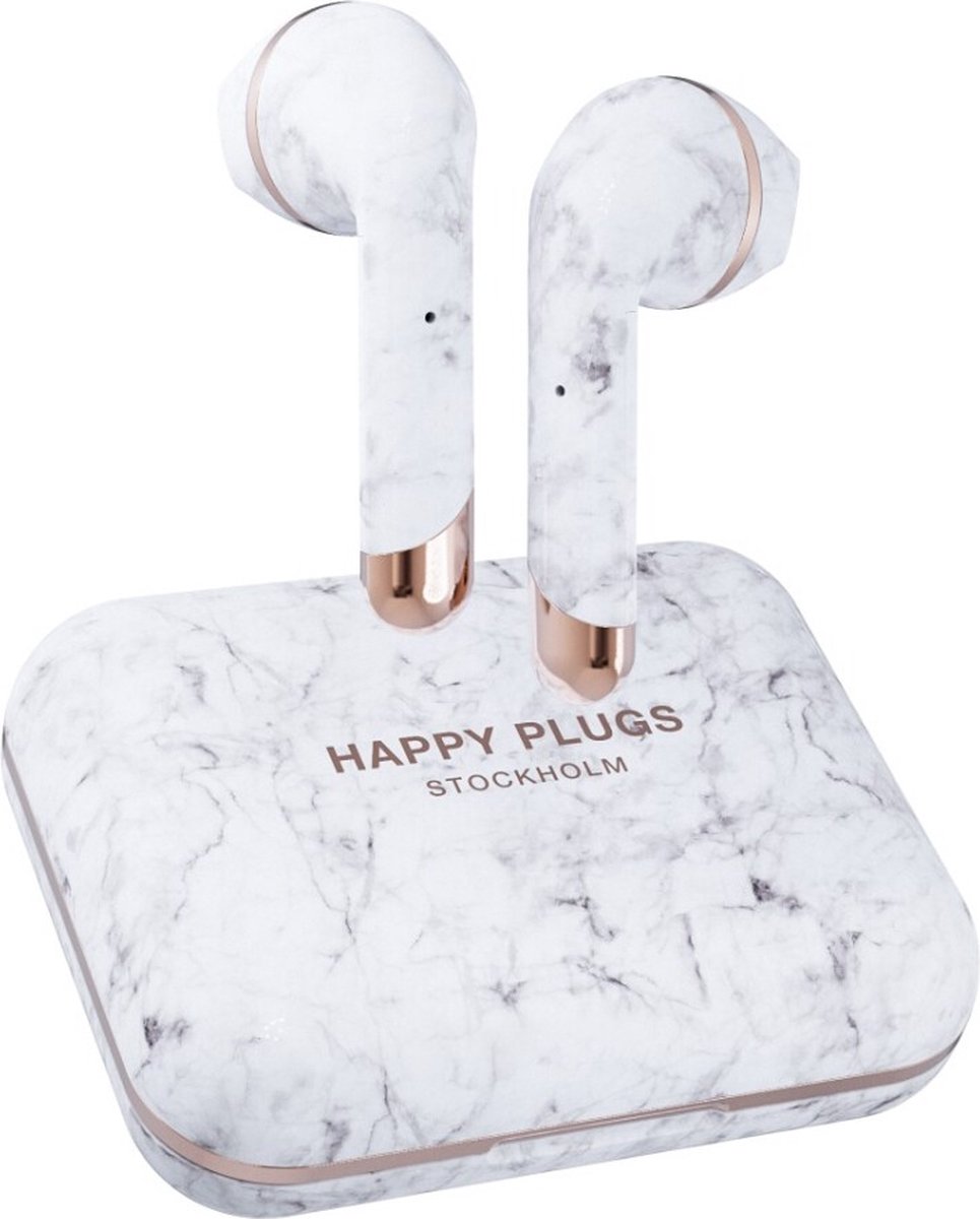 Happy Plugs Hoofdtelefoon Air 1 Plus Earbud White marble