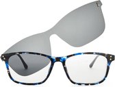 Nordic Vision easy duo, leesbril en zonneleesbril in 1 blauw/zwart +1.00