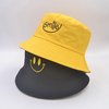 Reversible bucket hat - vissershoedje - zonnehoed - smiley - geel/zwart - omkeerbaar