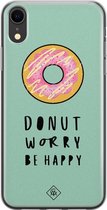 iPhone XR hoesje siliconen - Donut worry | Apple iPhone XR case | TPU backcover transparant