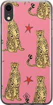 iPhone XR hoesje siliconen - The pink leopard | Apple iPhone XR case | TPU backcover transparant