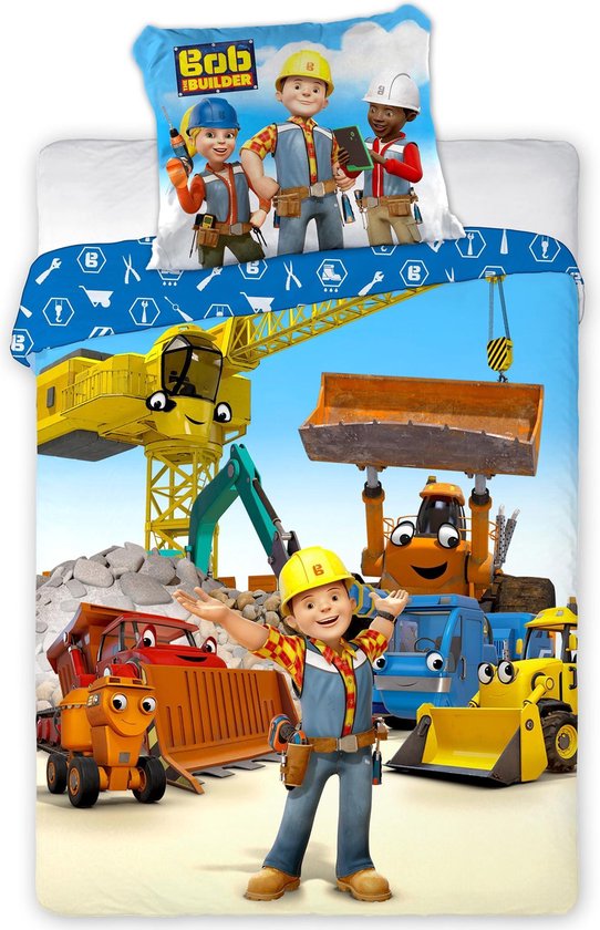 Bob de Bouwer Baby Dekbedovertrek Construction Zone - 100 x 135 cm - Katoen