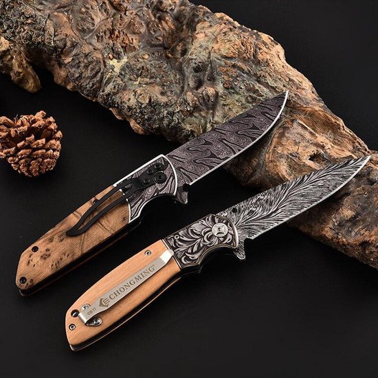 Zakmes - - Survival - Outdoor Mes - Pocket Knife - - Houten... | bol.com