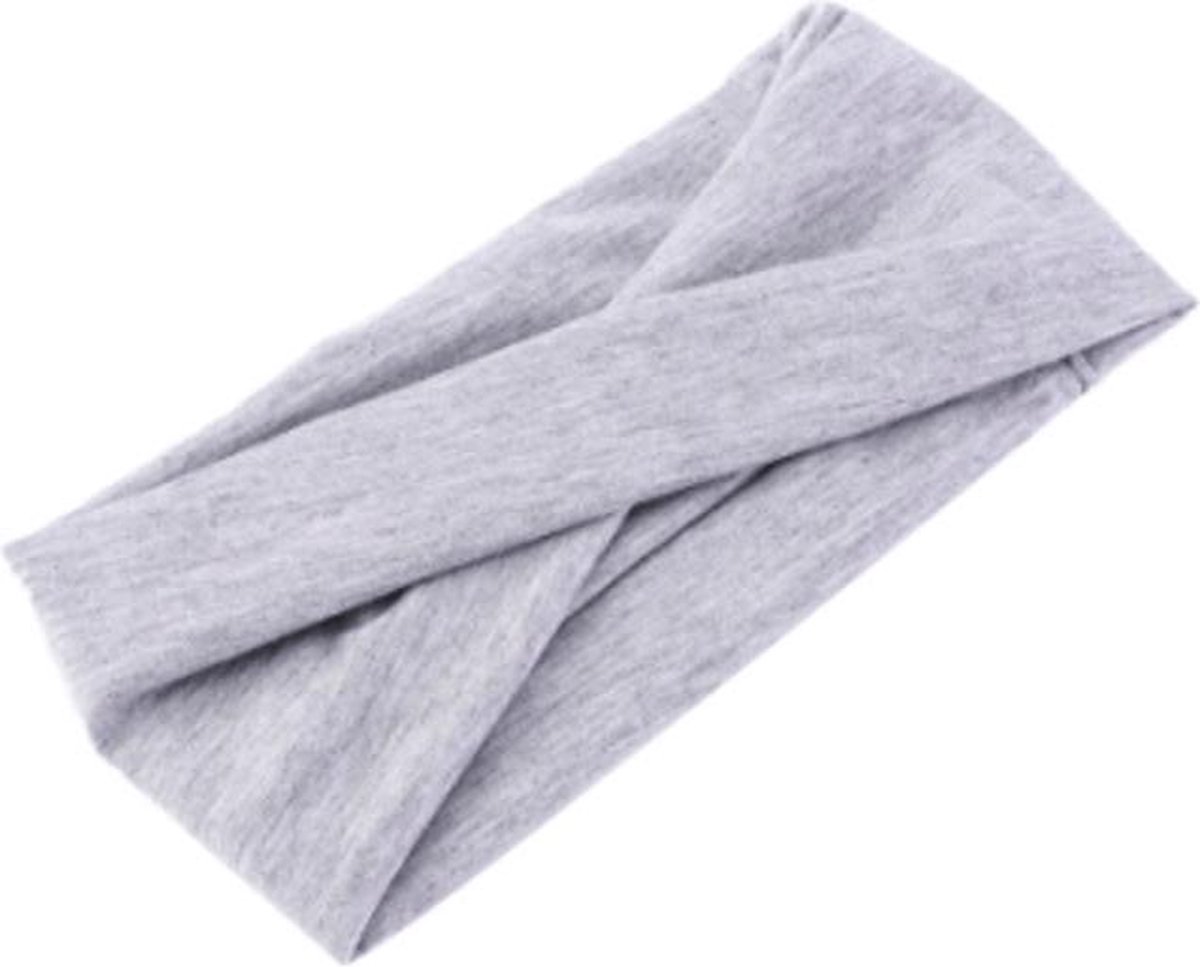Haarband - Sport haarband - Grijs - Dames haarband - Meiden haarband - Tieners haarband - Grijs 05 - Make up - Vrijetijdshaarband - Twist haarband - Haarverzorging