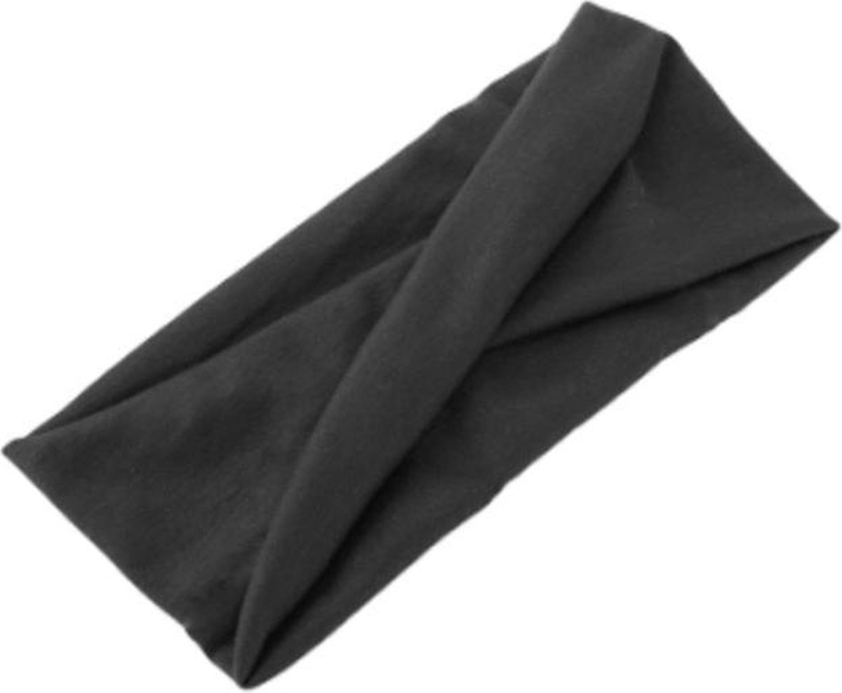 Haarband - Sport haarband - Zwart - Dames haarband - Meiden haarband - Tieners haarband - Zwart 02 - Make up - Vrijetijdshaarband - Twist haarband - Haarverzorging