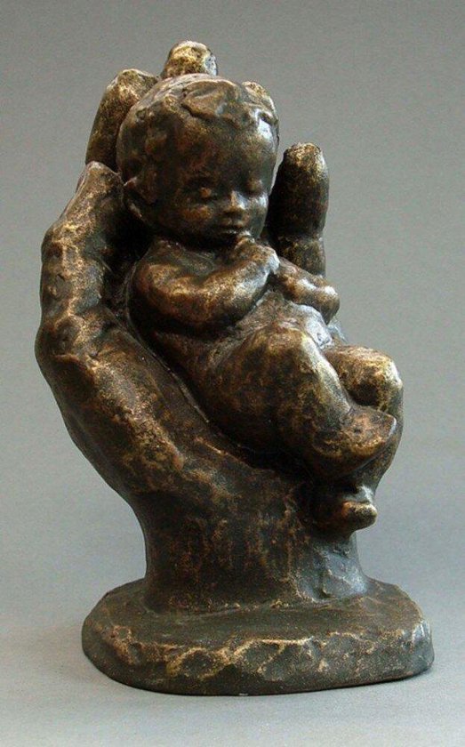 Ja Draad Bier Parastone beeldje baby in hand - Geborgenheid - brons - 1226.20 - 12 cm  hoog | bol.com